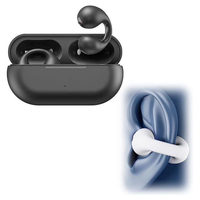 سماعات أذن لاسلكية مزودة بمشبك أذن وتوصيل عظمي Bone Conduction Bluetooth Earphone Earring Wireless Ear Clip He