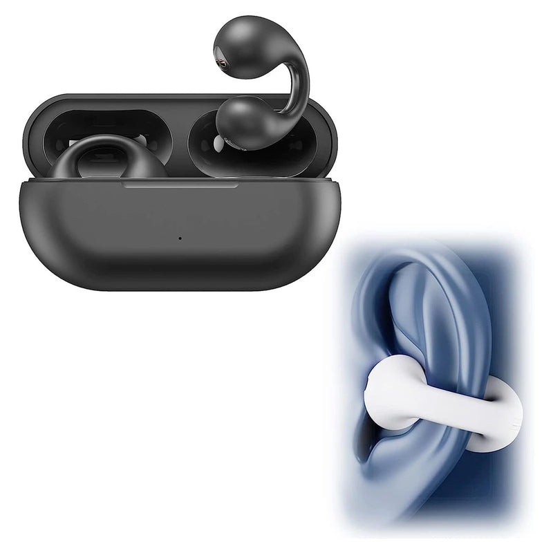 سماعات أذن لاسلكية مزودة بمشبك أذن وتوصيل عظمي Bone Conduction Bluetooth Earphone Earring Wireless Ear Clip He
