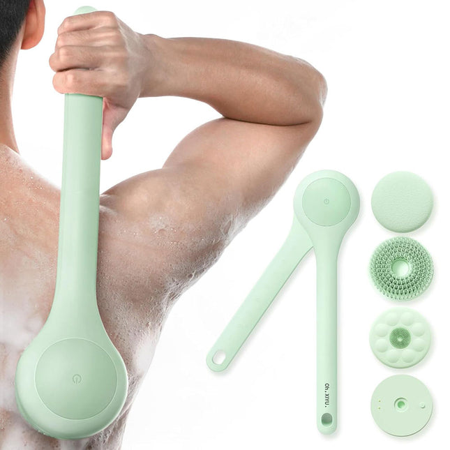فرشاة دوارة أوتوماتيكية للاستحمام بمقبضين متحركين شحن AUTOMATIC SHOWER BRUSH