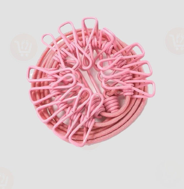 حبل غسيل مرن مع ملاقط