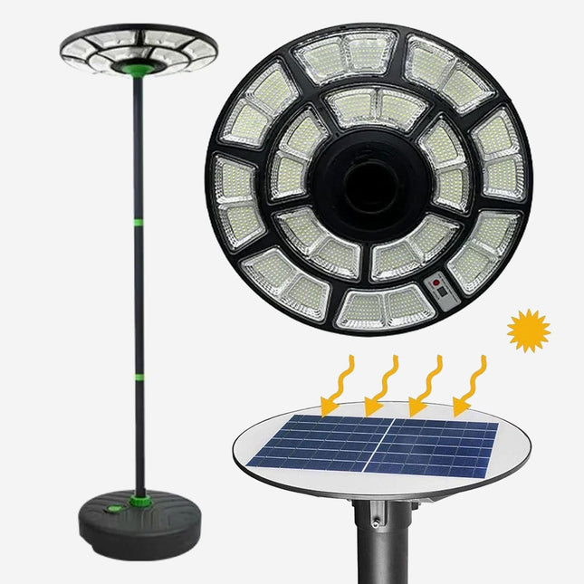 عمود اضاءة (LED) (UFO) شمسية خارجي قابل للنقل UFO PORTABLE OUTDOOR SOLAR LIGHT POLE