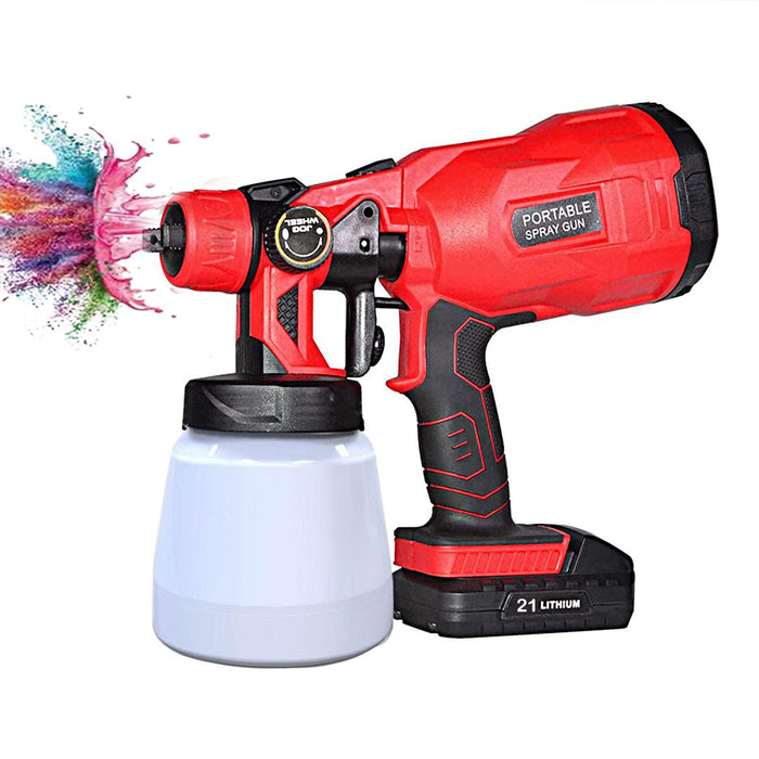 بخاخ دهان  يعمل على الشحن مع بطارية ليثيوم وشاحن CORDLESS PAINT SPRAY GUN