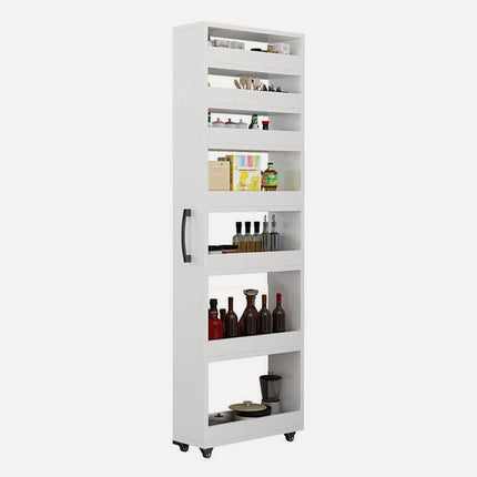 أرفف تخزين رفيعة بسبع طبقات مع عجلات 7-Tier Slim Storage Cabinet