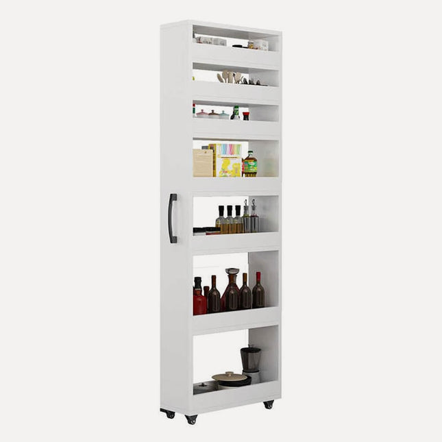 أرفف تخزين رفيعة بسبع طبقات مع عجلات 7-Tier Slim Storage Cabinet