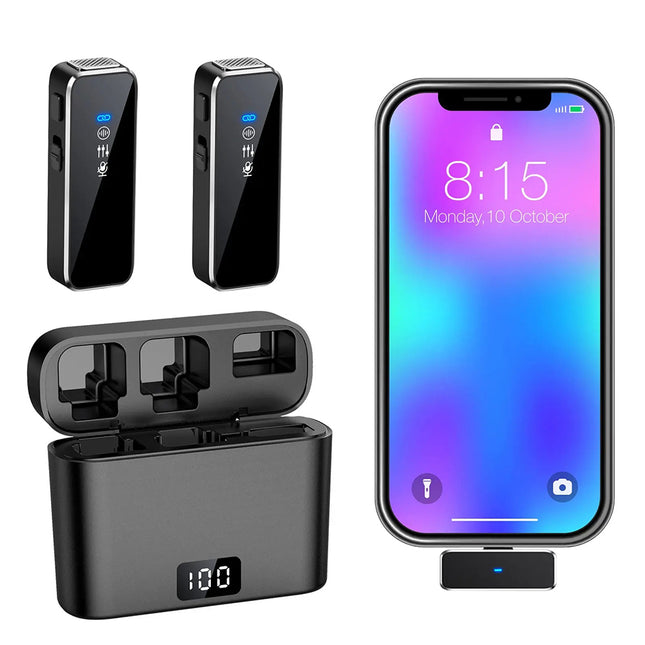 ميكروفون لاسلكي بمشبك للحد من الضوضاء Wireless Microphone Noise Reduction type-c