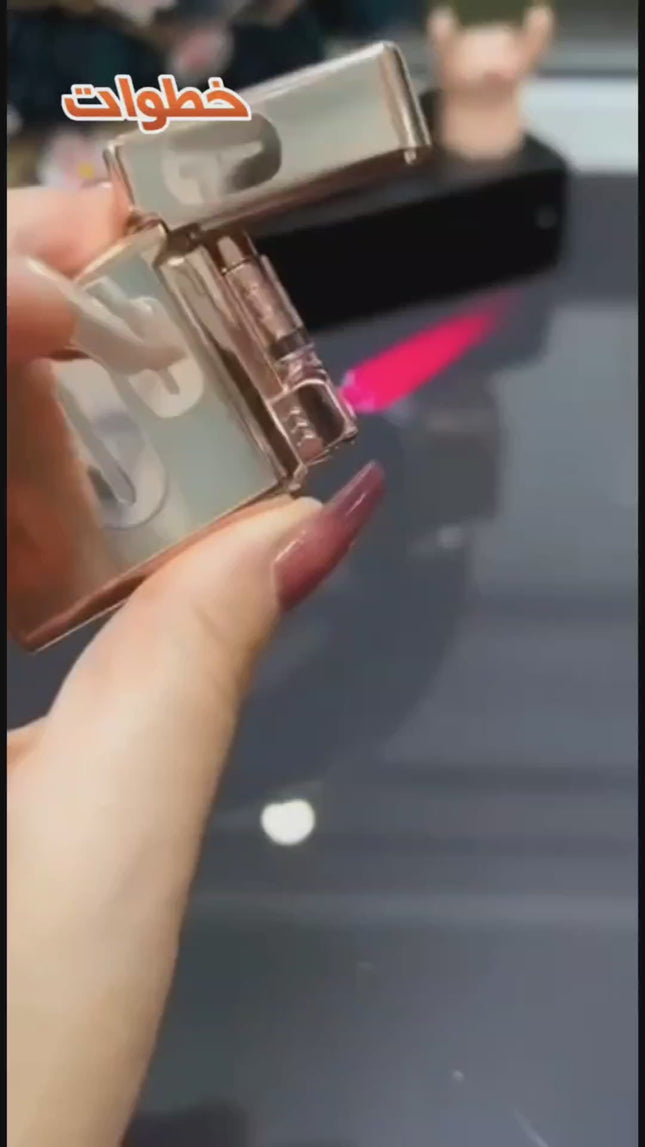 ولاعة ليزرية بشراره كهربائية تعمل بالبطارية Metal Loud Oblique Flame Pipe Lighter